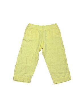 Pure J. Jill Women's Crop Pants L Petite Linen Garment Dyed Wide Leg Lagenlook